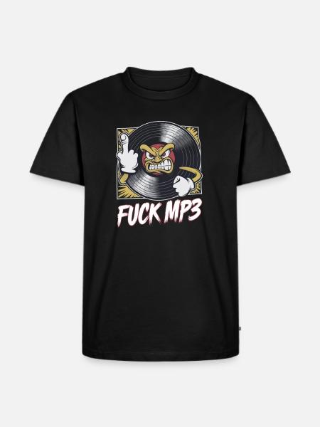 Fuck MP3 - Männer Premium Bio T-Shirt - Schwarz