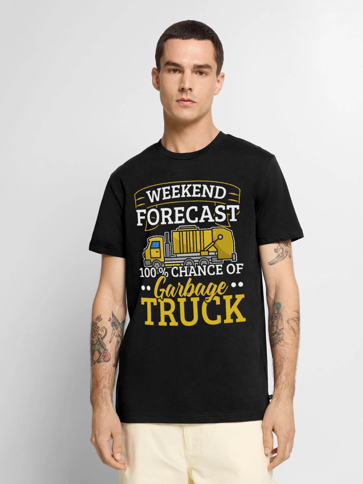 Müllwagen Müllsammler Recycling Abfall - Männer Premium Bio T-Shirt - Schwarz - Vorne - Nico (187cm)