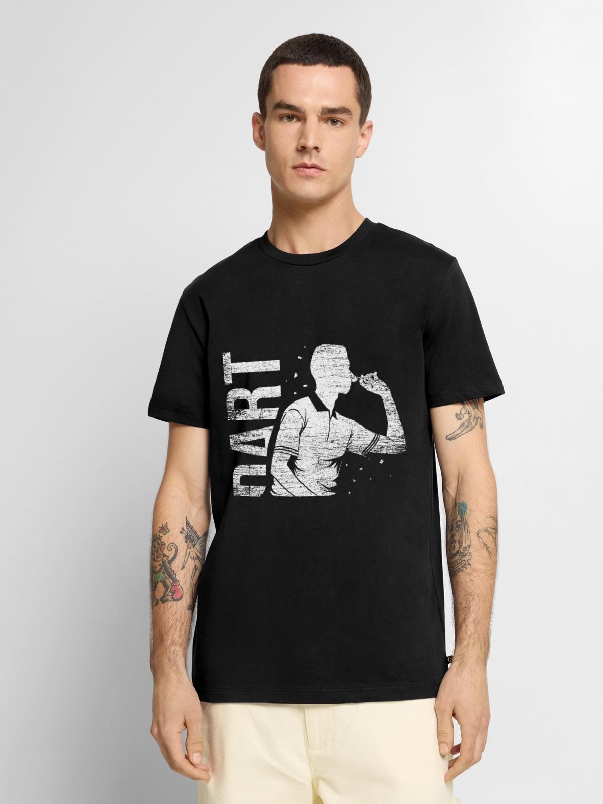 Flinker Dartspieler Vereinspokal - Männer Premium Bio T-Shirt - Schwarz - Vorne - Nico (187cm)