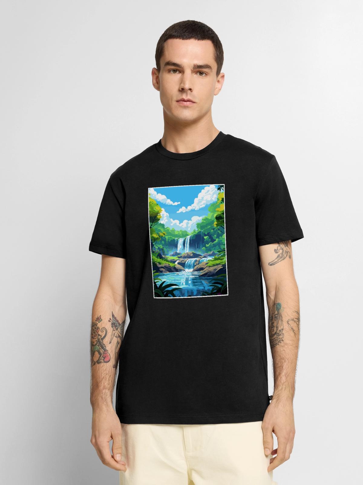 Daintree Regenwald Australien Deko Reiseposter - Männer Premium Bio T-Shirt - Schwarz - Vorne - Nico (187cm)