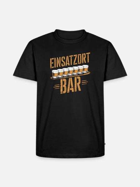 Einsatzort Bar - Männer Premium Bio T-Shirt - Schwarz