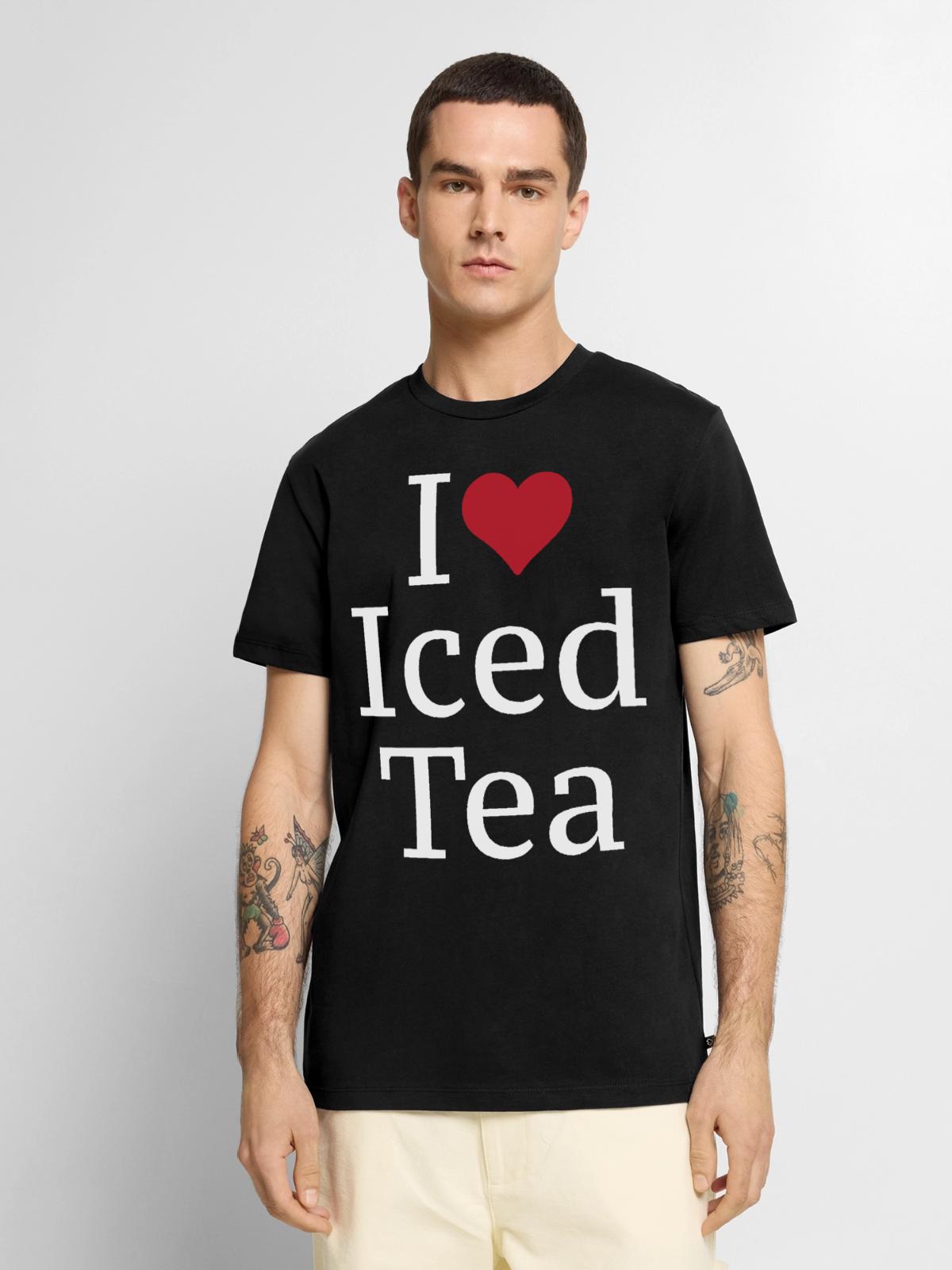 Fruchtiger Eistee Sommerdrink - Männer Premium Bio T-Shirt - Schwarz - Vorne - Nico (187cm)