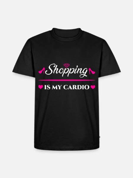 Shopping Is My Cardio - Männer Premium Bio T-Shirt - Schwarz