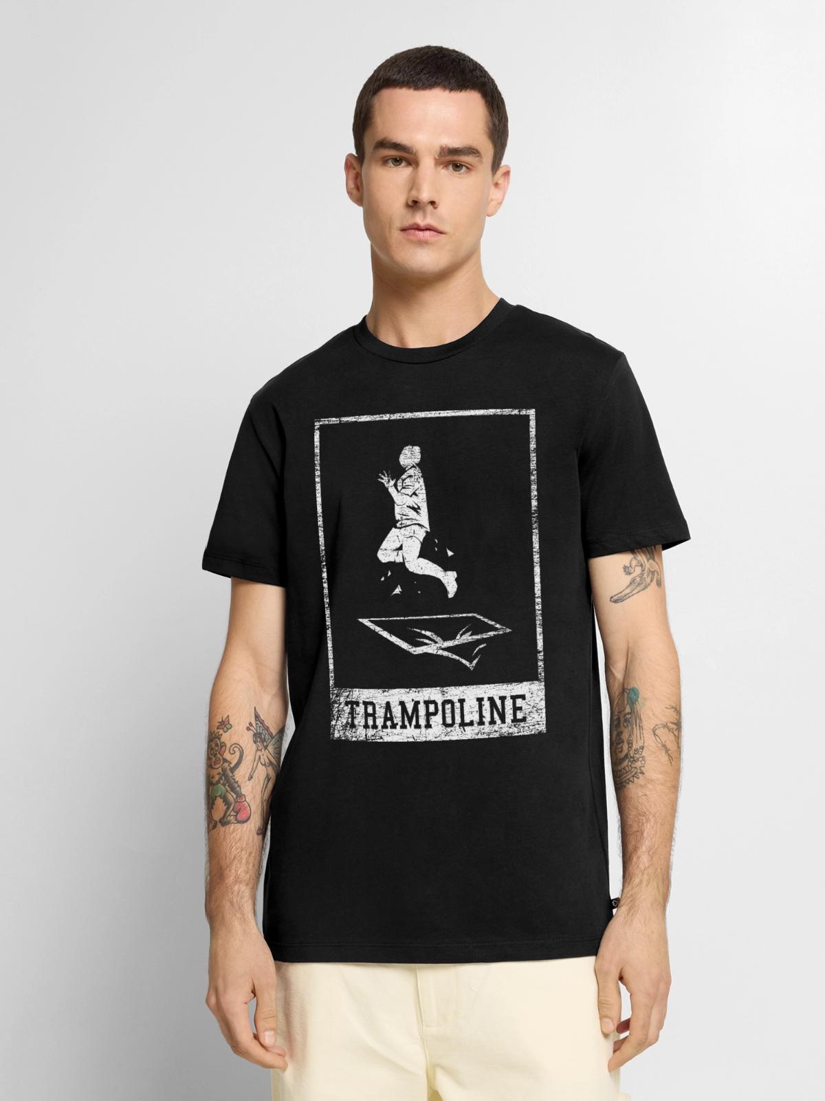 Waghalsige Trampolin Turnerin Wettkampf - Männer Premium Bio T-Shirt - Schwarz - Vorne - Nico (187cm)