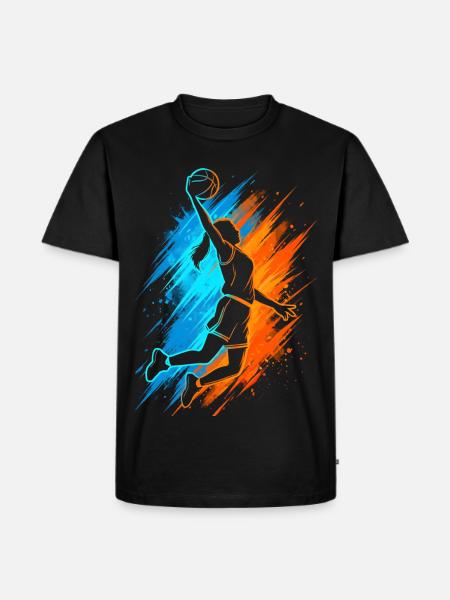 Basketball Damen Mädchen Basketballer Kinder - Männer Premium Bio T-Shirt - Schwarz
