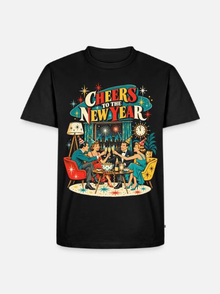 Cheers to the New Year - Männer Premium Bio T-Shirt - Schwarz