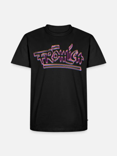 Fröhlich Neon Graffiti - Männer Premium Bio T-Shirt - Schwarz