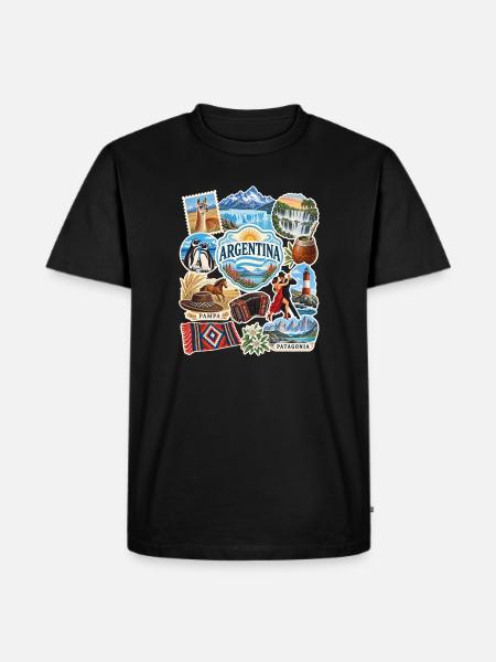 Argentinien Reisesticker - Männer Premium Bio T-Shirt - Schwarz