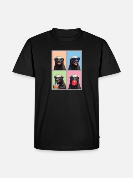 Honey Badger Honigdachs - Männer Premium Bio T-Shirt - Schwarz