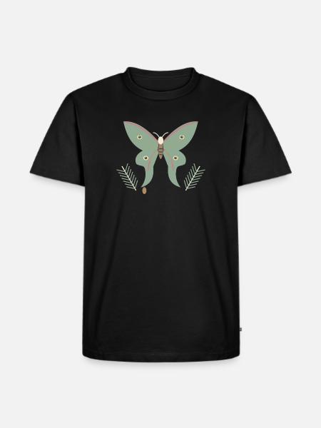Spanischer Mondmotte und Kiefer - Männer Premium Bio T-Shirt - Schwarz