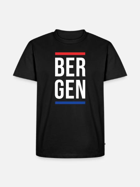 Bergen Bold Block-Typografie - Männer Premium Bio T-Shirt - Schwarz