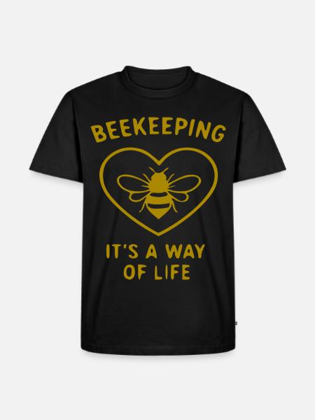 Beekeeping Lebensstil Herz - Männer Premium Bio T-Shirt - Schwarz