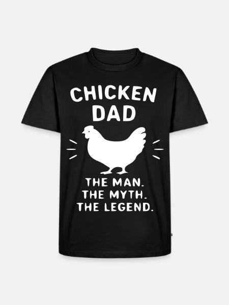 HuhnVater Legende Motiv - Männer Premium Bio T-Shirt - Schwarz
