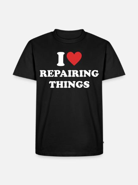 I Love Repairing Things - Männer Premium Bio T-Shirt - Schwarz