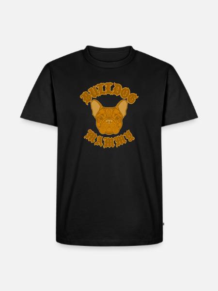 Bulldog-Mama-Emblem - Männer Premium Bio T-Shirt - Schwarz
