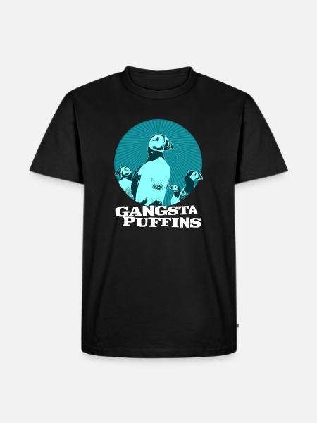 Gangsta Puffins - Männer Premium Bio T-Shirt - Schwarz