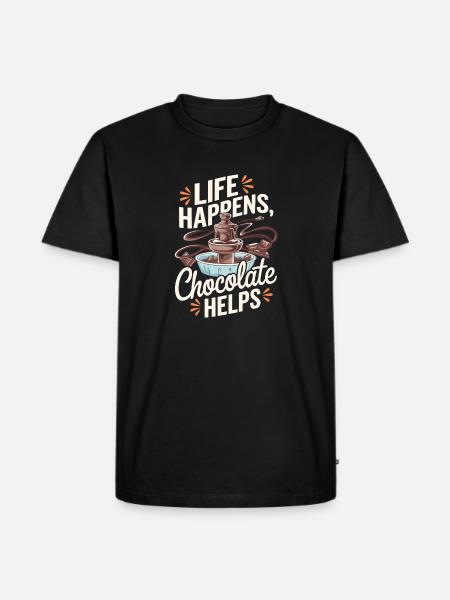 Das Leben Passiert, Schokolade Hilft - Perfekte - Männer Premium Bio T-Shirt - Schwarz