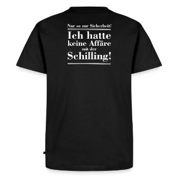 ich hatte nie was mit der Schilling - Männer Premium Bio T-Shirt - Schwarz - Hinten - Nico (187cm)