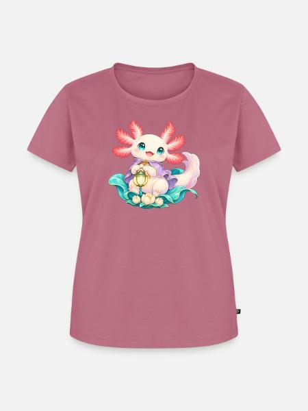 Süßer Axolotl mit Laterne | Noventra - Frauen Premium Bio T-Shirt - Mauve