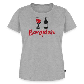 Bordeaux - Bordeaux - Weinflasche - Frauen Premium Bio T-Shirt - Grau meliert - Vorne - AI Model Female 172 dark (172cm)