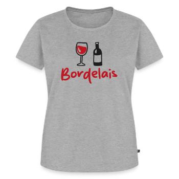 Bordeaux - Bordeaux - Weinflasche - Frauen Premium Bio T-Shirt - Grau meliert - Vorne - AI Model Female 172 dark (172cm)