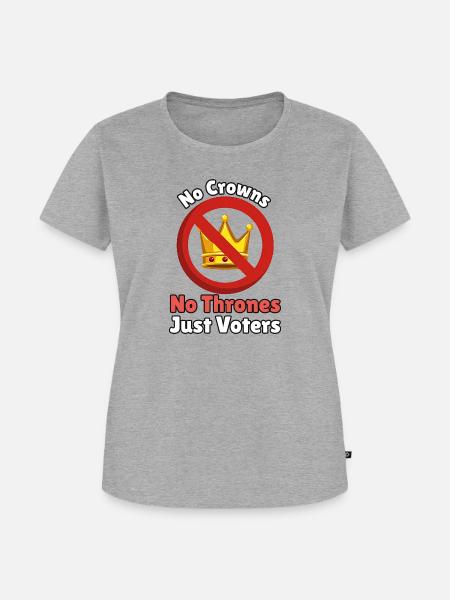 No Crowns, No Thrones - Frauen Premium Bio T-Shirt - Grau meliert