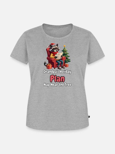 Grandpa's Holiday Plan - Frauen Premium Bio T-Shirt - Grau meliert