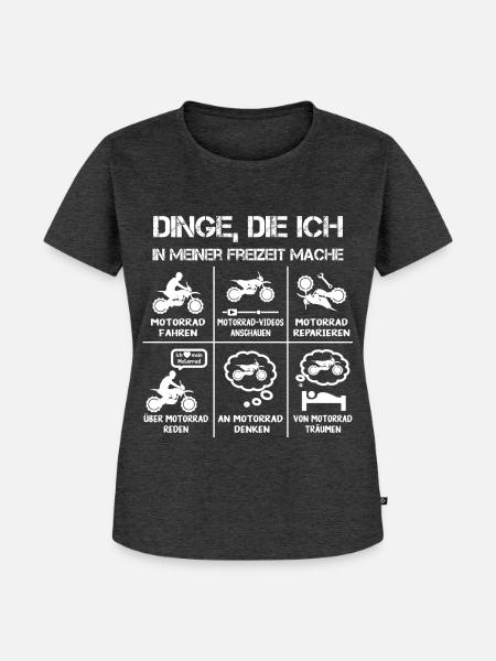 Freizeit - Motorradfahrer - Biker - Frauen Premium Bio T-Shirt - Anthrazit meliert