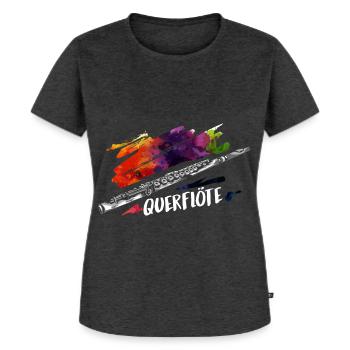 Strahlende Querflöte Jazzorchester - Frauen Premium Bio T-Shirt - Anthrazit meliert - Vorne - Selfina (174cm)