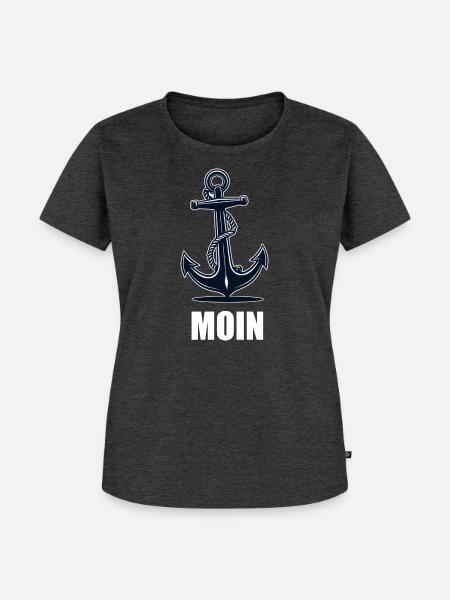 Moin Anker - Frauen Premium Bio T-Shirt - Anthrazit meliert