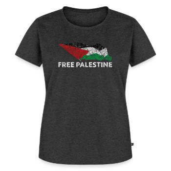 Free Palestine - Women's Premium Organic T-shirt - heather anthracite - Front - Selfina (174cm)