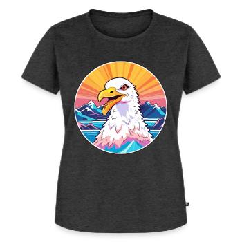 Möwe Aquarell Karikatur Kawaii Haustier Tier Farbe - Frauen Premium Bio T-Shirt - Anthrazit meliert - Vorne - Selfina (174cm)