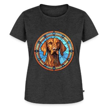 Polnische Jagdhundrasse Buntes Glas Buntes Wa - Frauen Premium Bio T-Shirt - Anthrazit meliert - Vorne - Selfina (174cm)