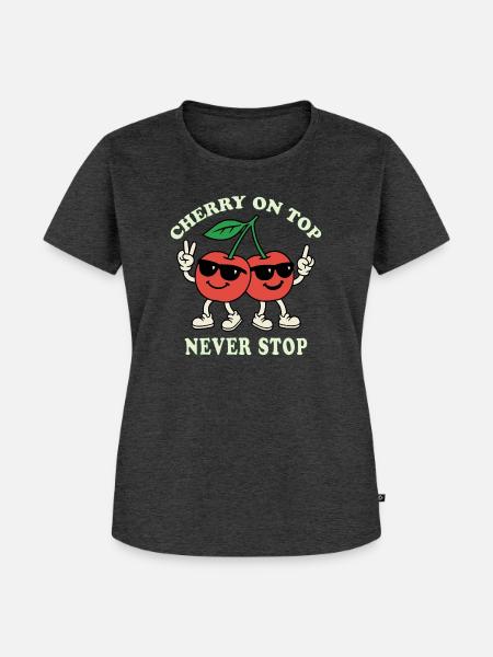 Cherry on top - Frauen Premium Bio T-Shirt - Anthrazit meliert