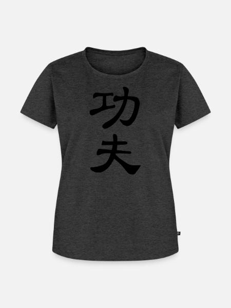 kung fu - Frauen Premium Bio T-Shirt - Anthrazit meliert