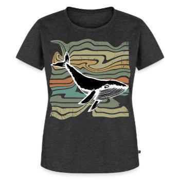 Gigantischer Blauwal Ozeanriese - Frauen Premium Bio T-Shirt - Anthrazit meliert - Vorne - Selfina (174cm)