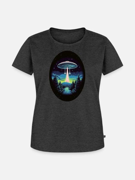 Aliens - Frauen Premium Bio T-Shirt - Anthrazit meliert