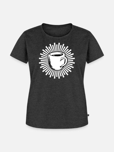 Kaffee - Frauen Premium Bio T-Shirt - Anthrazit meliert