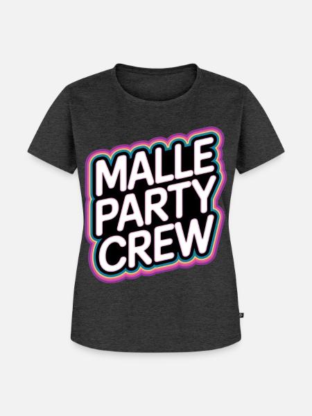 Malle Party Crew Mallorca - Frauen Premium Bio T-Shirt - Anthrazit meliert