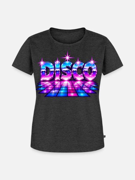 Disco-Tanzfläche30cm - Frauen Premium Bio T-Shirt - Anthrazit meliert