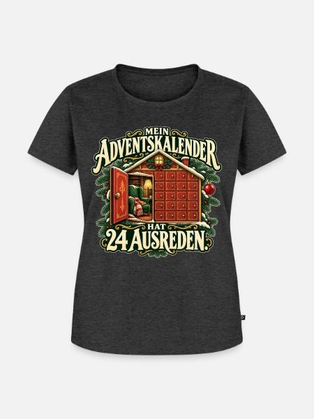 Advent voller Ausreden - Frauen Premium Bio T-Shirt - Anthrazit meliert