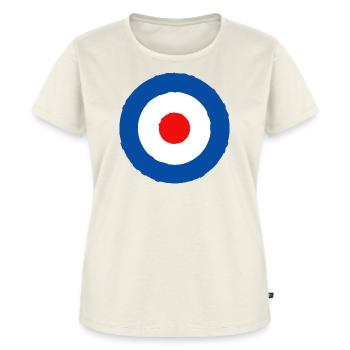 Britische Rundum-Roundel Retro - Frauen Premium Bio T-Shirt - Naturweiß - Vorne - AI Model Female 172 dark (172cm)