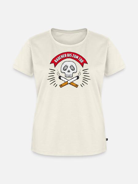 Raucher bis zum Tod - Frauen Premium Bio T-Shirt - Naturweiß