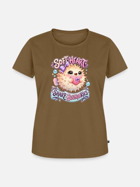 Sanftes Herz: Klare Grenzen - Frauen Premium Bio T-Shirt - Nussbraun