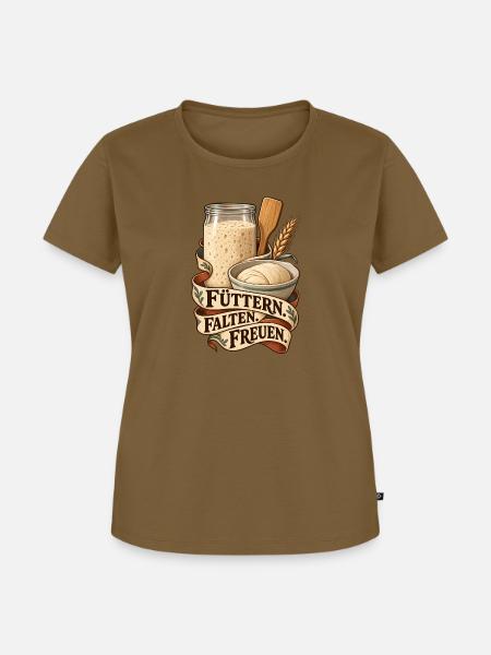 Brotduft und Backkunst - Frauen Premium Bio T-Shirt - Nussbraun