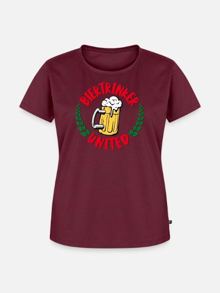Biertrinker united - Frauen Premium Bio T-Shirt - Burgunderrot