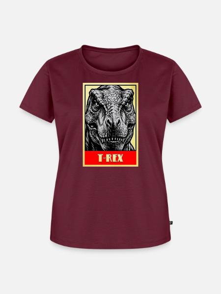 T-Rex Dinosaurier Retro Tyrannosaurus Rex - Frauen Premium Bio T-Shirt - Burgunderrot
