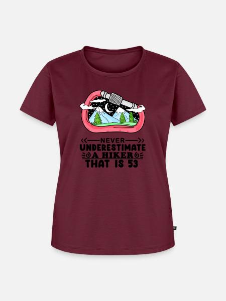 53 Jahre - Berg Wandern Bergsteigen - Frauen Premium Bio T-Shirt - Burgunderrot