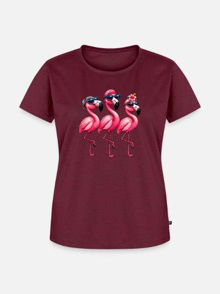 Niedlicher Flamingo Süße Flamingos - Frauen Premium Bio T-Shirt - Burgunderrot