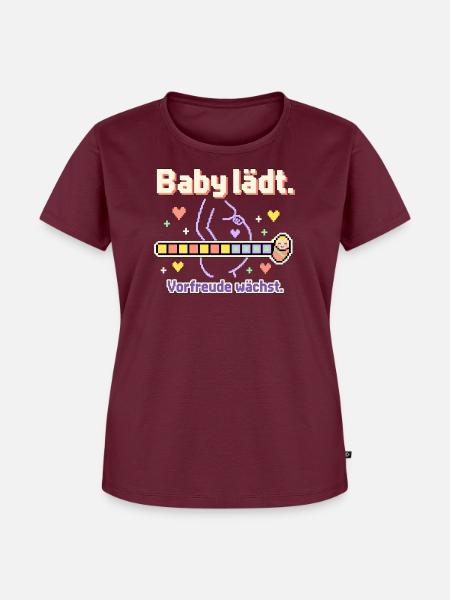 Baby Loading Schwangerschaft werdende Mama - Frauen Premium Bio T-Shirt - Burgunderrot